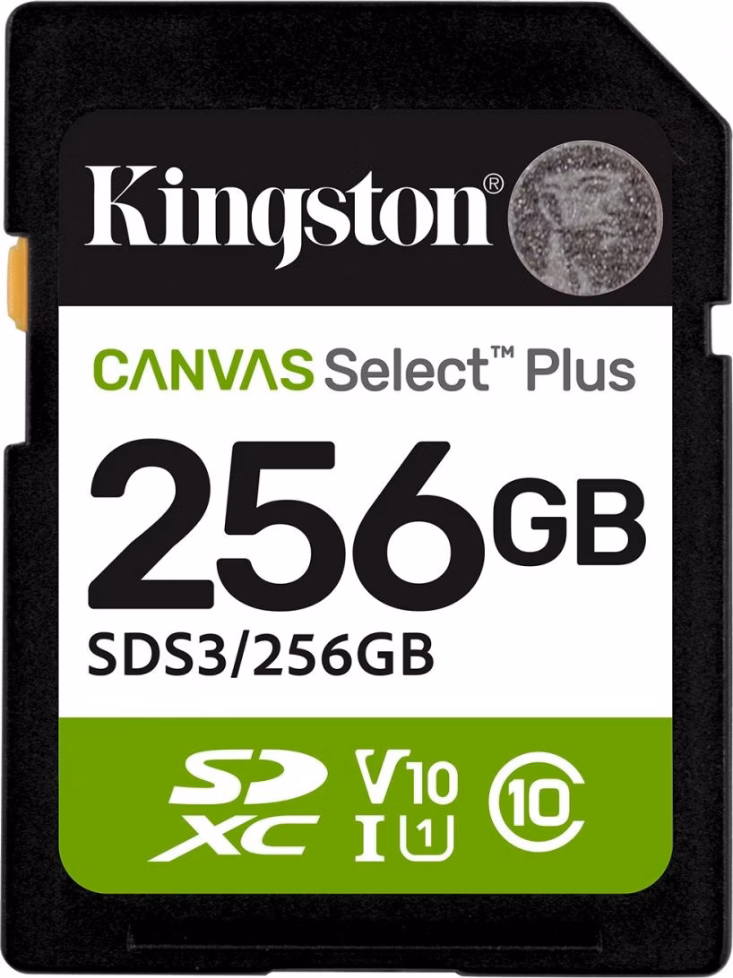 256 GB .SDXC karta Kingston Canvas Select Plus SD U1, V10 (r150MB/s)