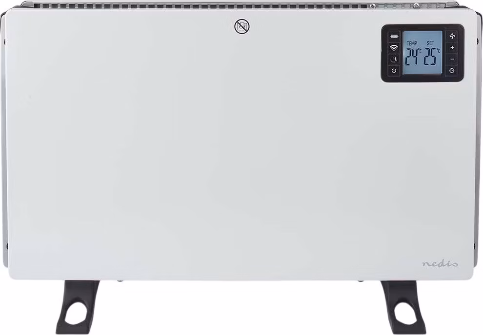 NEDIS Wi-Fi chytré konvekční topné těleso/ termostat/ 3 nastavení teploty/ LCD/ 5 - 37 °C/ výkon 2000 W/ bílé