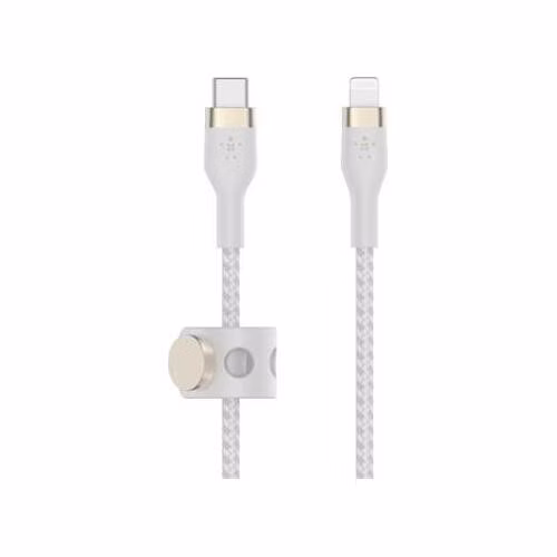 Belkin BOOST CHARGE™ Lightning/USB-C kabel, 2m, bílý - odolný PRO Flex