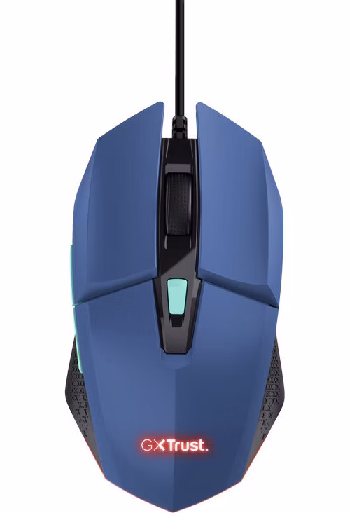 TRUST GXT 109 FELOX/Herní/Optická/Pro praváky/6 400 DPI/Drátová USB/Modrá