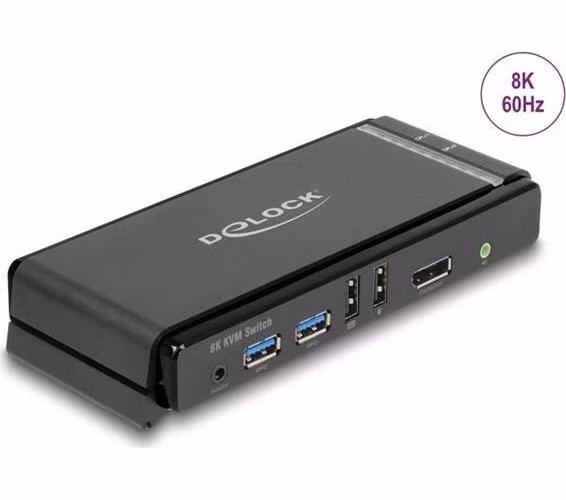 Delock DisplayPort 1.4 KVM Switch 8K 60 Hz s USB 5 Gbps a Audio