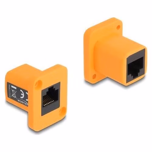 Delock Modul Typu D, ze zásuvky RJ45 na zásuvku, oranžový