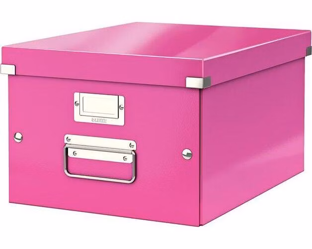LEITZ Univerzální krabice Click&amp;Store, velikost M (A4), růžová