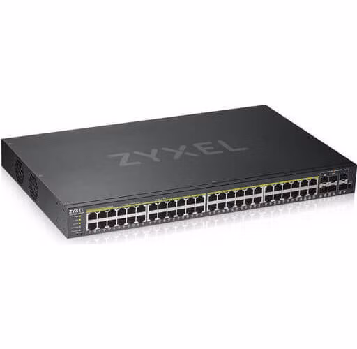 Zyxel GS1920-48HPV2 52-portový gigabitový webovo riadený PoE switch, 48x gigabitový RJ45, 4x gigabitový RJ45/SFP, 2x SFP, 375W pre PoE
