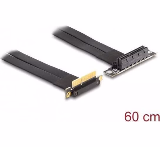Delock Riser karta PCI Express, ze zástrčky x4 90° pravoúhlý na slot x4 90° pravoúhlý, s kabelem, délka 60 cm