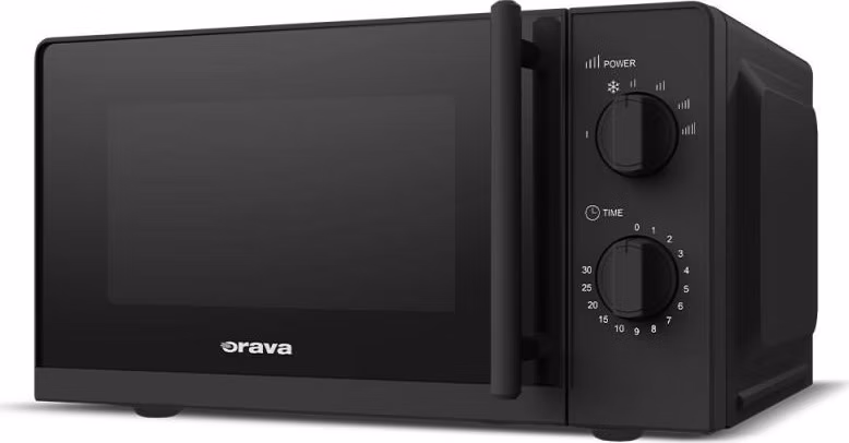 Orava mikrovlnná trouba, 700 W, 20 l, 6 úrovní mikrovlnného výkonu, černá