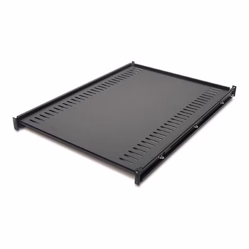 APC Netshelter pevná police, nosnost 114 kg, 1U, 67,3-82,5 cm, černý