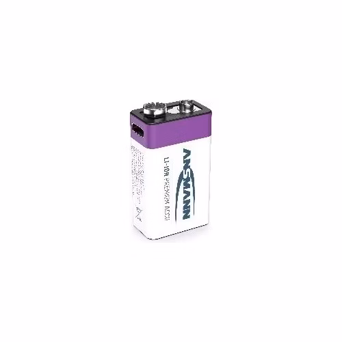 Ansmann Li-ion 9V Block, min 340mAh, s nabíjecí elektronikou, USB-C