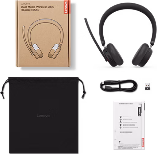Lenovo Dual-Mode Wireless ANC Headset 6550 (USB-A, Teams)