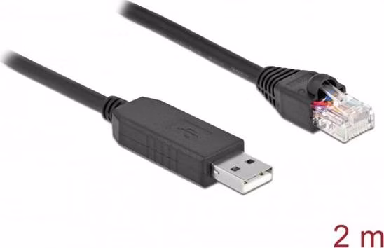 Delock Sériový spojovací kabel s čipovou sadou FTDI, ze zástrčkového konektoru USB 2.0 Typu-A na zástrčkový konektor RS-