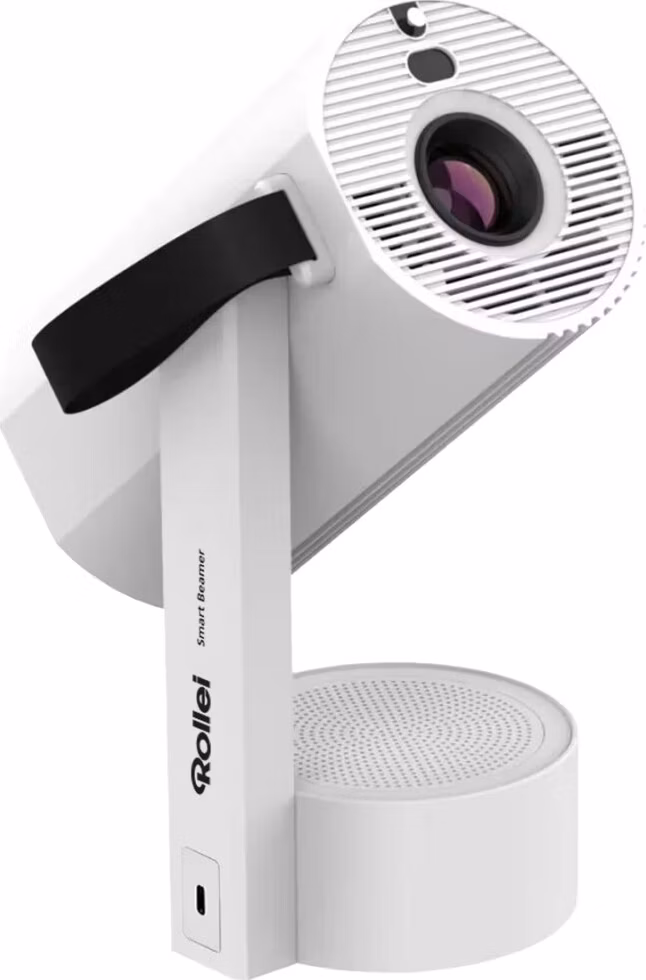 Rollei chytrý přenosný projektor SB-3L/ 1080p až 4K/ 300 ANSI/ 2000:1/ HDMI/ USB/ BT/ Wi-Fi/ Repro/ bílý