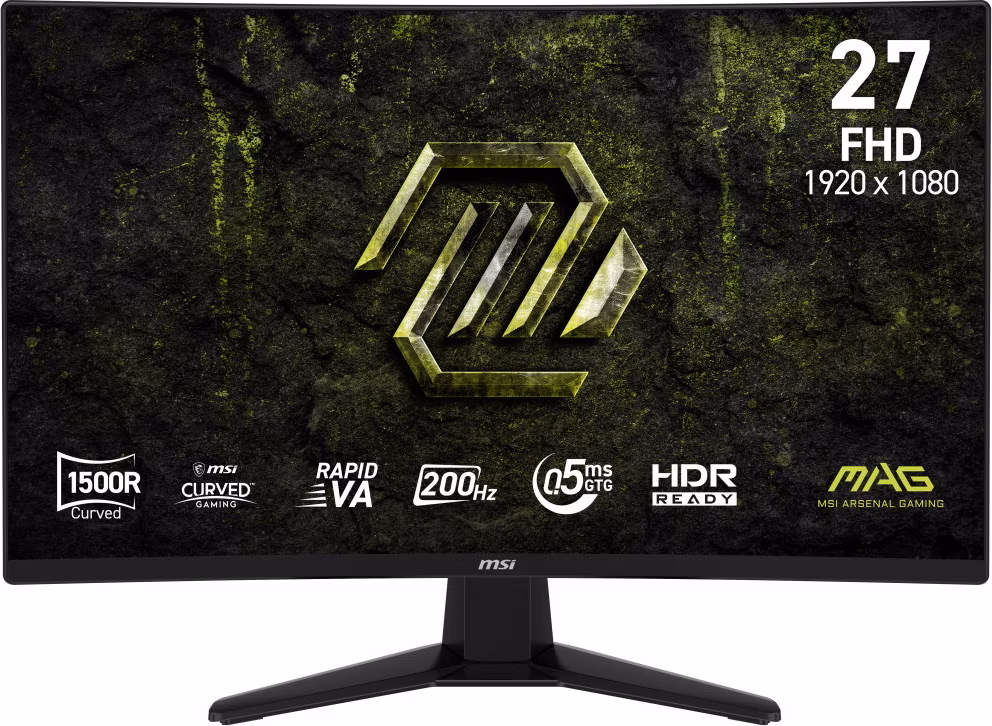 MSI Gaming MAG 274CF E20/ 27"/ 1920x1080/ VA/ 0,5ms/ 200Hz/ 300cd/m2/ 3500:1/ HDMI/ DP/ VESA/ černý