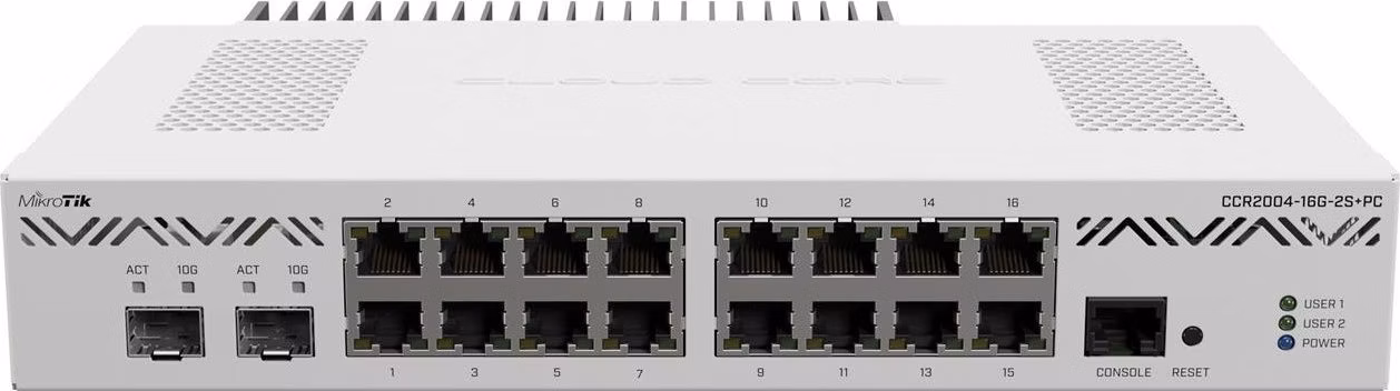 MIKROTIK RouterBOARD Cloud Core Router CCR2004-16G-2S+PC + L6 (1,2GHz; 4GB RAM; 16xGLAN; 2x SFP+; dual PSU) rack