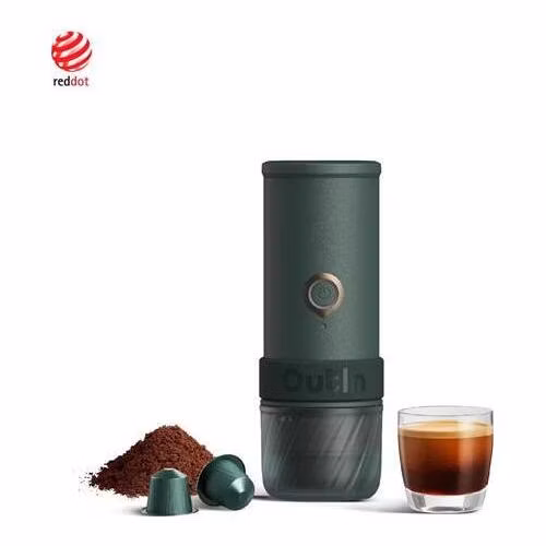 Outin Mino Prenosný espresso kávovar, farba zelená