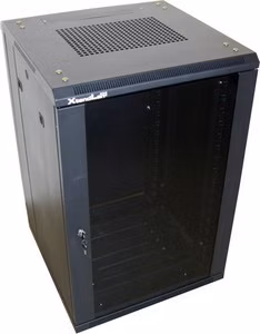 XtendLan 32U/600x800 stojanový, černý, skleněné dveře, plná záda