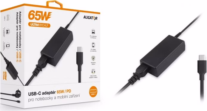 Aligator Power Delivery 65W USB-C adaptér