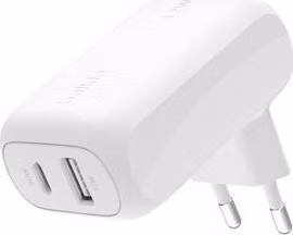 Belkin BOOST CHARGE™ Duální 42W USB-C Power Delivery PPS nástěnná nabíječka (USB-C 30W + USB-A 12W), bílá