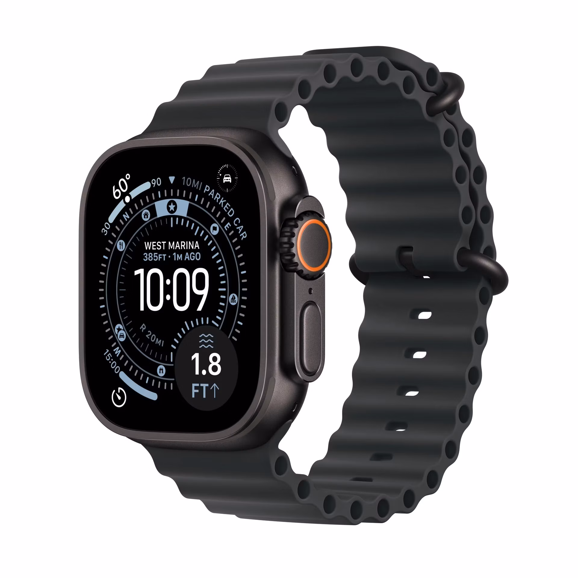 Apple Watch Ultra 3 GPS + Cellular 49mm Čierny titán s čierným oceánskym remienkom