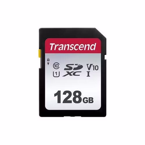 Transcend 128GB SDXC 300S (Class 10) UHS-I U1 V10 paměťová karta, 100 MB/s R, 25 MB/s W