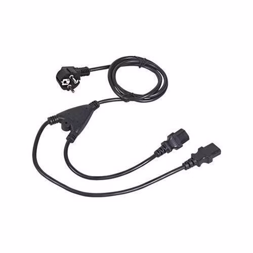 Kabel C-TECH síťový 1,8m 220/230V napájecí, rozdvojka Y, VDE
