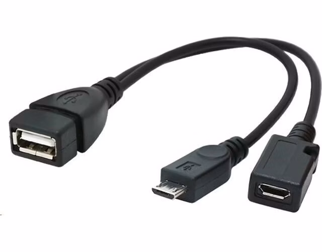 GEMBIRD kábel CABLEXPERT USB AF/micro BM + micro BF, OTG + nabíjanie, 15 cm, pre tablety a smartfóny