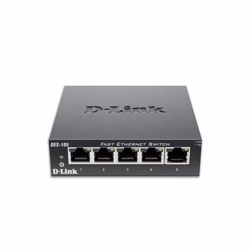 D-Link 5-Port Fast Ethernet Unmanaged Desktop Switch, DES-105/V
