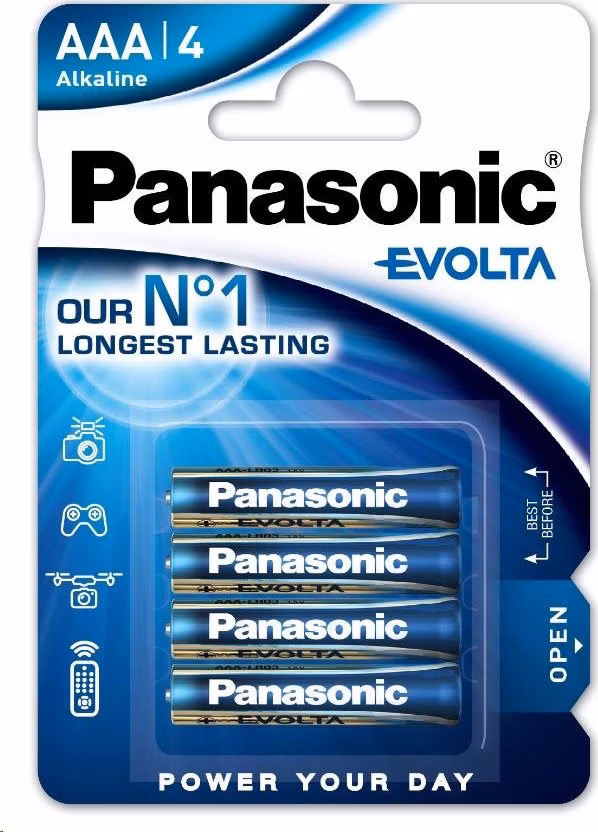 PANASONIC Alkalické baterie EVOLTA Platinum LR03EGE/4BP AAA 1,5V (Blistr 4ks)