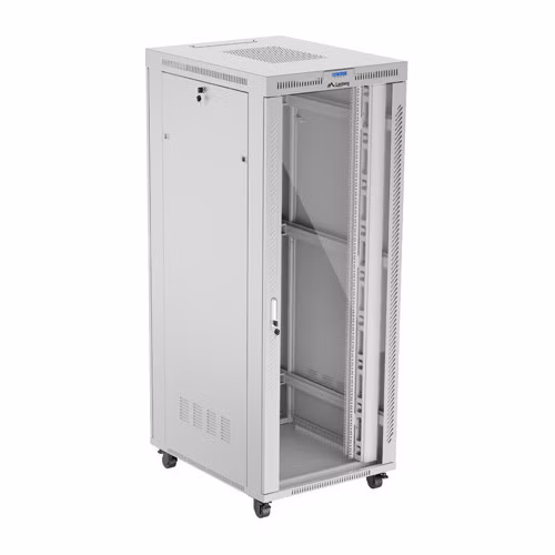19" VOĽNE STOJÚCA RACKOVÁ SKRIŇA 42U 800X1000 ŠEDÉ SKLENENÉ DVERE LCD LANBERG (FLAT PACK) V2