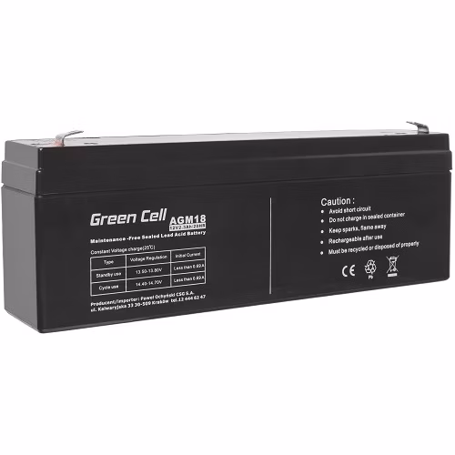 Green Cell AGM VRLA 12V 2.3Ah maintenance-free battery for the alarm system, cash register, toys