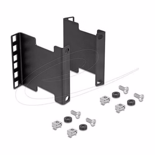 Delock Montážní sada adaptéru, rozšíření hloubky serverového regálu k zvětšení montážní hloubky až o 10 cm, 2U, černá