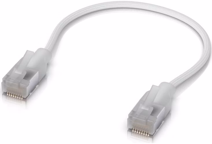 Ubiquiti UniFi Premium Patch Cable 0.3m - Patch kabel, Cat6a, Etherlighting, bílý, délka 0,3m