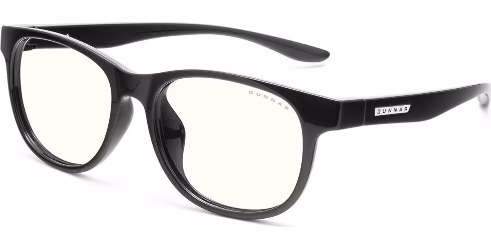 GUNNAR kancelářske/herní brýle RUSH KIDS LARGE (8-12) ONYX čirá skla BLF 35 NATURAL focus