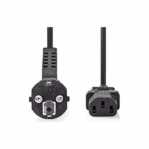 Nedis CEGL10015BK50 - Napájecí Kabel 3 x 1,5 mm2 | Typ F Zástrčka | IEC-320-C13 | Úhlový | Přímý | 5 m | Černá barva