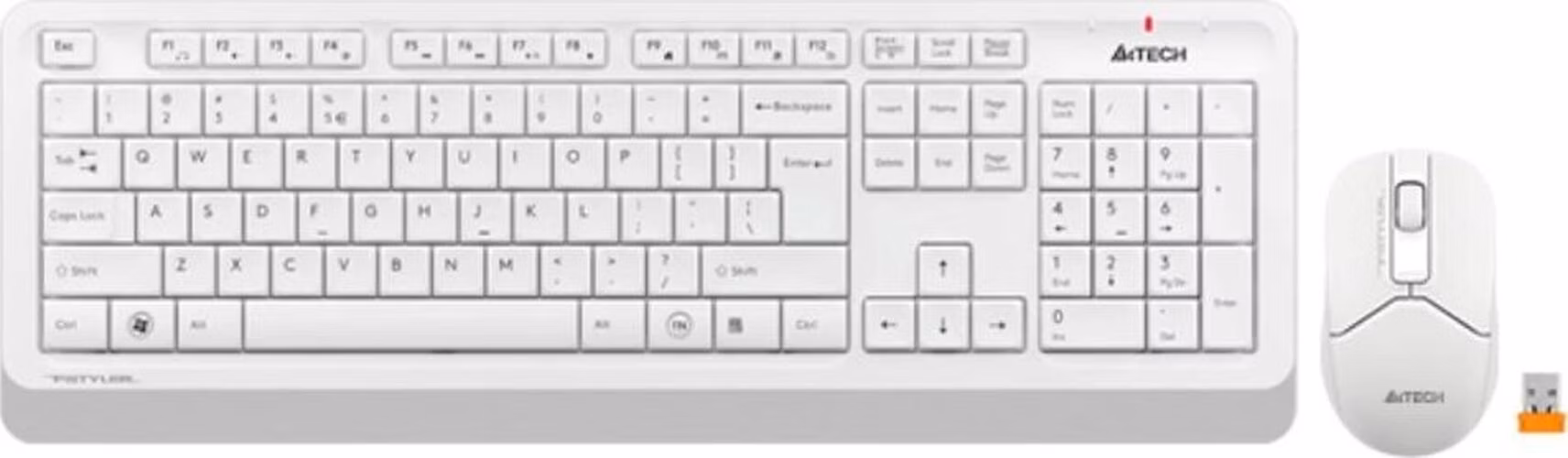A4tech Set klávesnice+myš FG1012, Bezdrátový, US, bílá