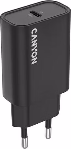 Canyon OnCharge 30CL, univerzálna cestovná nabíjačka do steny 1x USB-C, 30W PD, čierna
