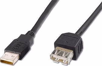 PremiumCord USB 2.0 kabel prodlužovací, A-A, 2m, černý