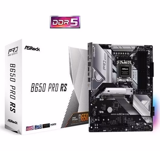 ASRock B650 Pro RS / AMD B650 / AM5 / 4x DDR5 DIMM / 3x M.2 / HDMI / DP / USB-C / ATX