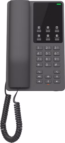 Grandstream GHP621   hotelový VoIP telefon, 2 linky, 2 SIP účty, PoE, 1x RJ45, HD Audio, 3 cestná konference, černý