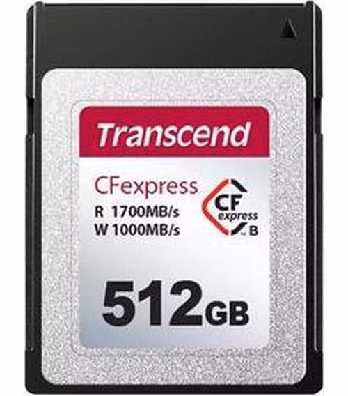 Transcend 512GB CFexpress 820 NVMe PCIe Gen3 x2 (Type B) paměťová karta, 1700MB/s R, 1000MB/s W