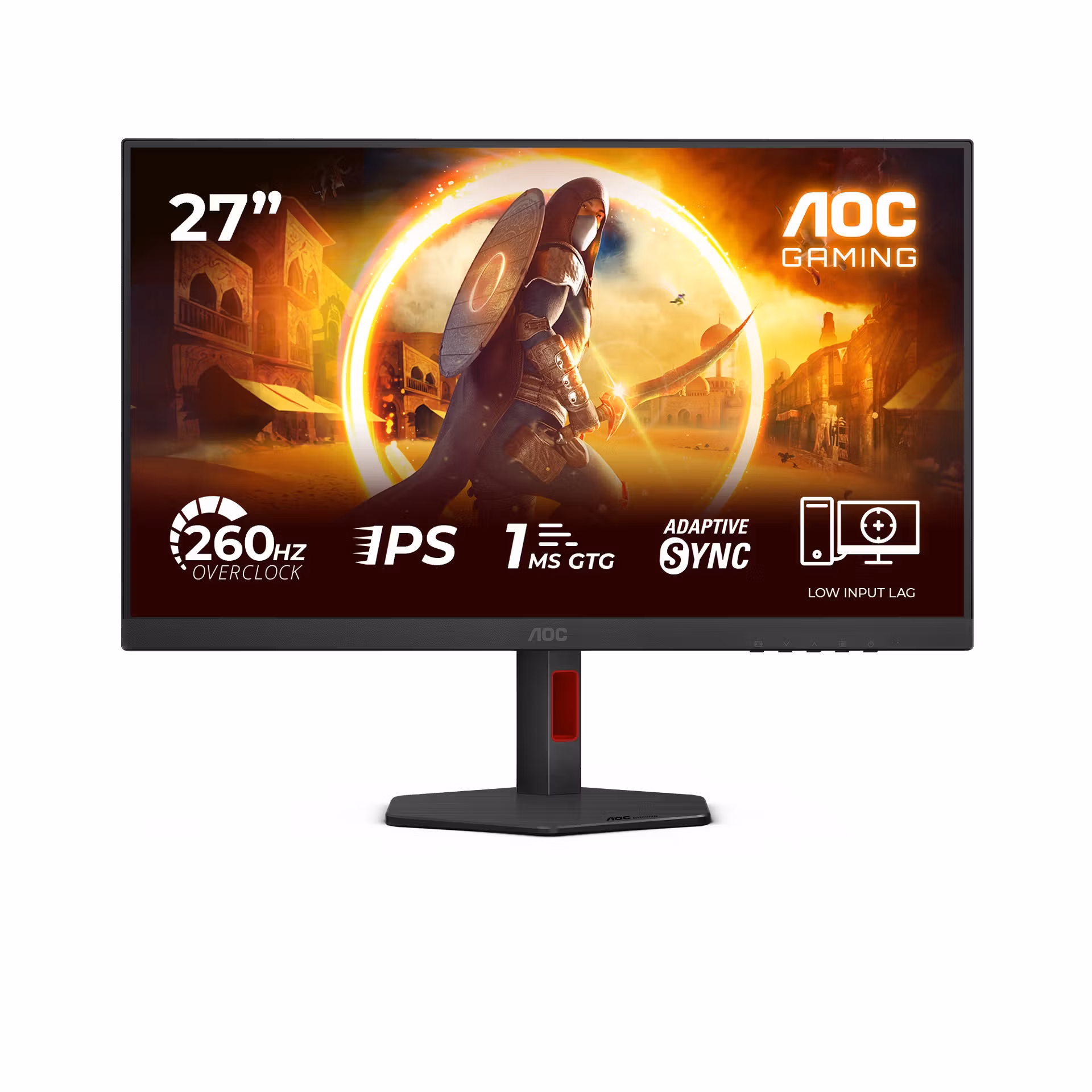 AOC LCD herní 27G4ZR 27" IPS/1920x1080@260Hz/0,3ms/300cd/2xHDMI/DP/Pivot/HAS/VESA