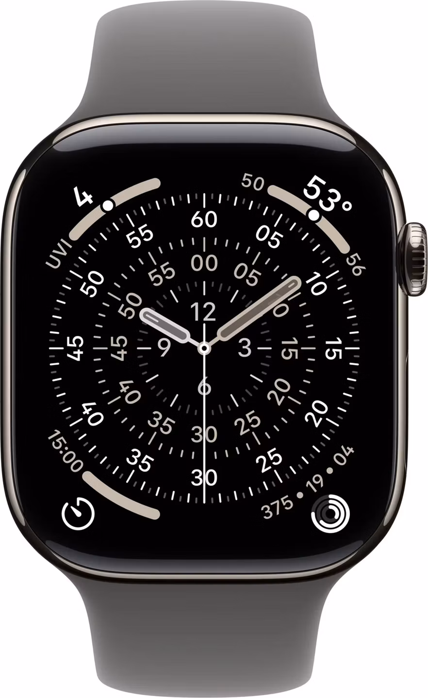 Apple Watch Series 11 GPS + Cellular 42mm Prírodný titán s kamenno sivým športovým remienkom - S/M