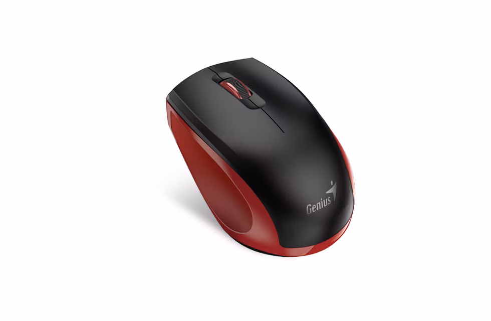 Genius NX-8006S , Myš, bezdrátová, optická, 1600dpi, 3 tlačítka, USB,tichá, černo-červená