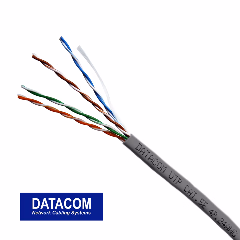 DATACOM UTP drát CAT5E PVC,Eca 50m šedý - metráž