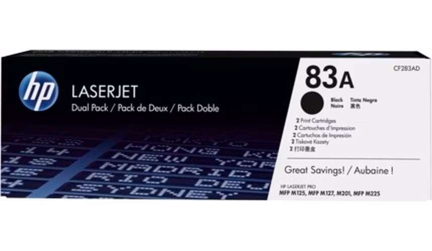 HP 83A, Black toner pre HP LaserJet M125a/nw, M127fn/fw, M201dw/n, M225dn/dw, 2x 1500 strán / dual pack