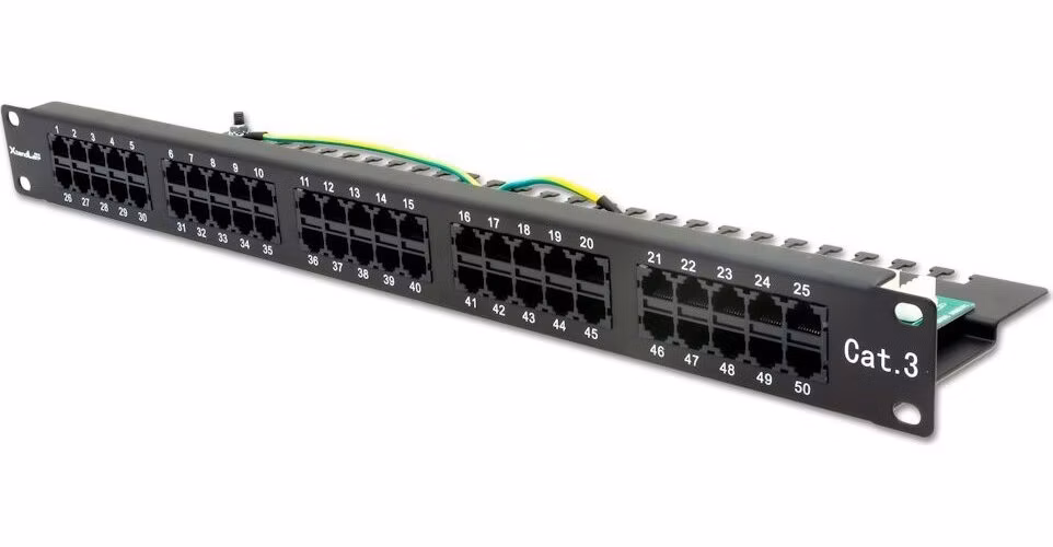 XtendLan Patch panel 19", 50 portů, Cat3, 1U