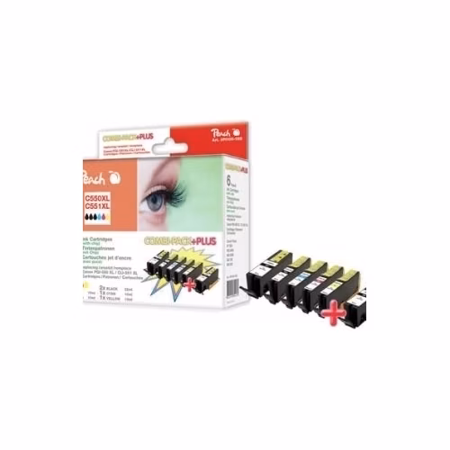 PEACH kompatibilní cartridge Canon PGI-550/CLI-551 MultiPack Plus, 2xbk, pbk, c, m, y, 2x23ml, 4x13ml