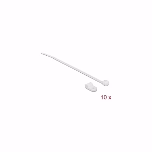 Delock Montážní sverka 4,8 mm s kabelovou upínkou D 150 x Š 2,5 mm bílá
