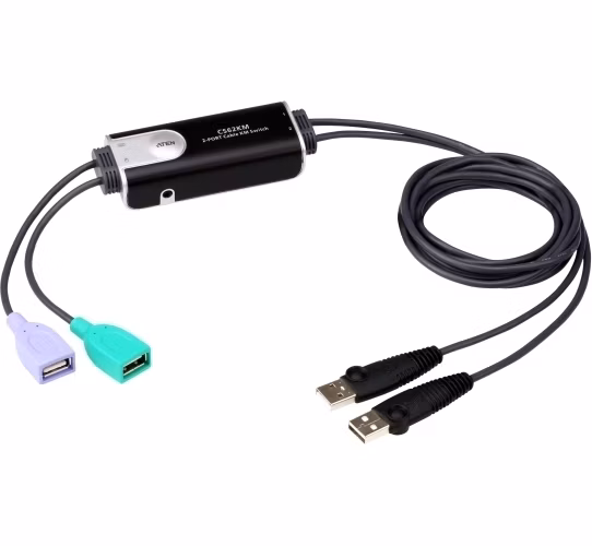 ATEN 2-Portový USB Bezokrajový kabelový KVM přepínač