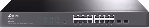 Omada 18-Port PoE+ Gigabit Smart Switch with 2 SFP Slots  PORT: 16× Gigabit RJ45 Ports, 2× Gigabit SFP Slots SPEC: 802.3