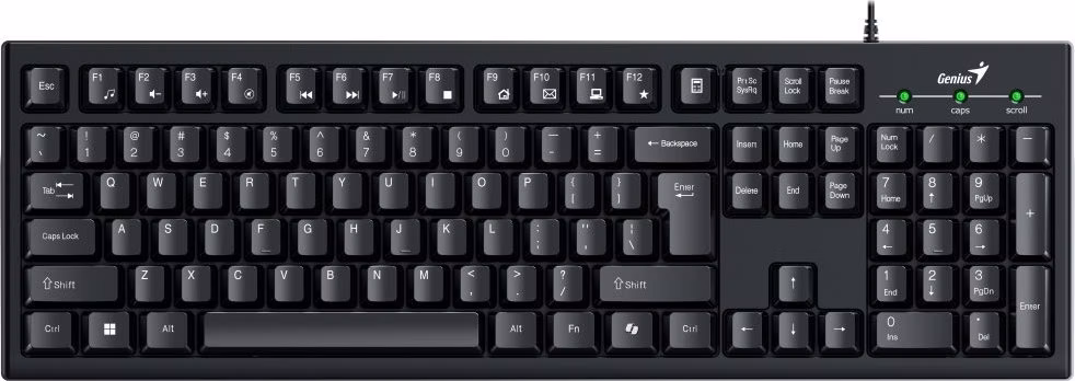 POŠKOZENÝ OBAL - GENIUS KB-100/ Drátová/ Copilot/ USB/ černá/ CZ+SK layout